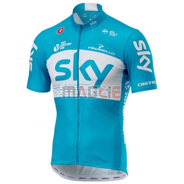 Maglia Sky Manica Corta 2018 Blu Bianco